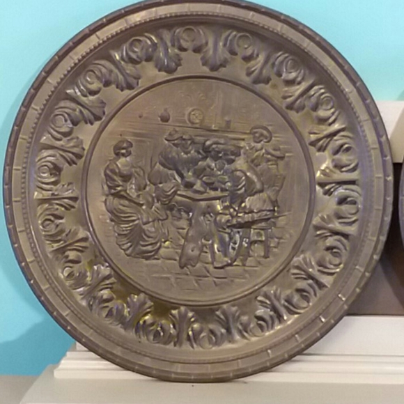 Pair of Brass Relief Plates - Picture 2 of 8